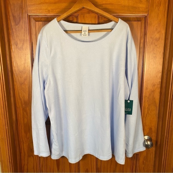 NWT Croft & Borrow Women's Light Blue Intimates Sleeping Night Top - Picture 1 of 5